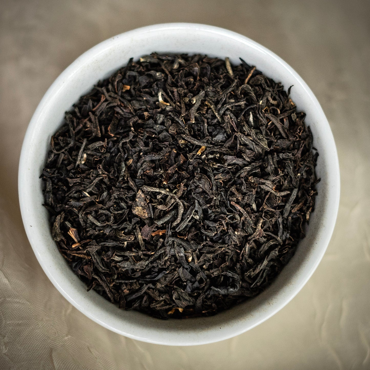 assam tea leaves in a dish