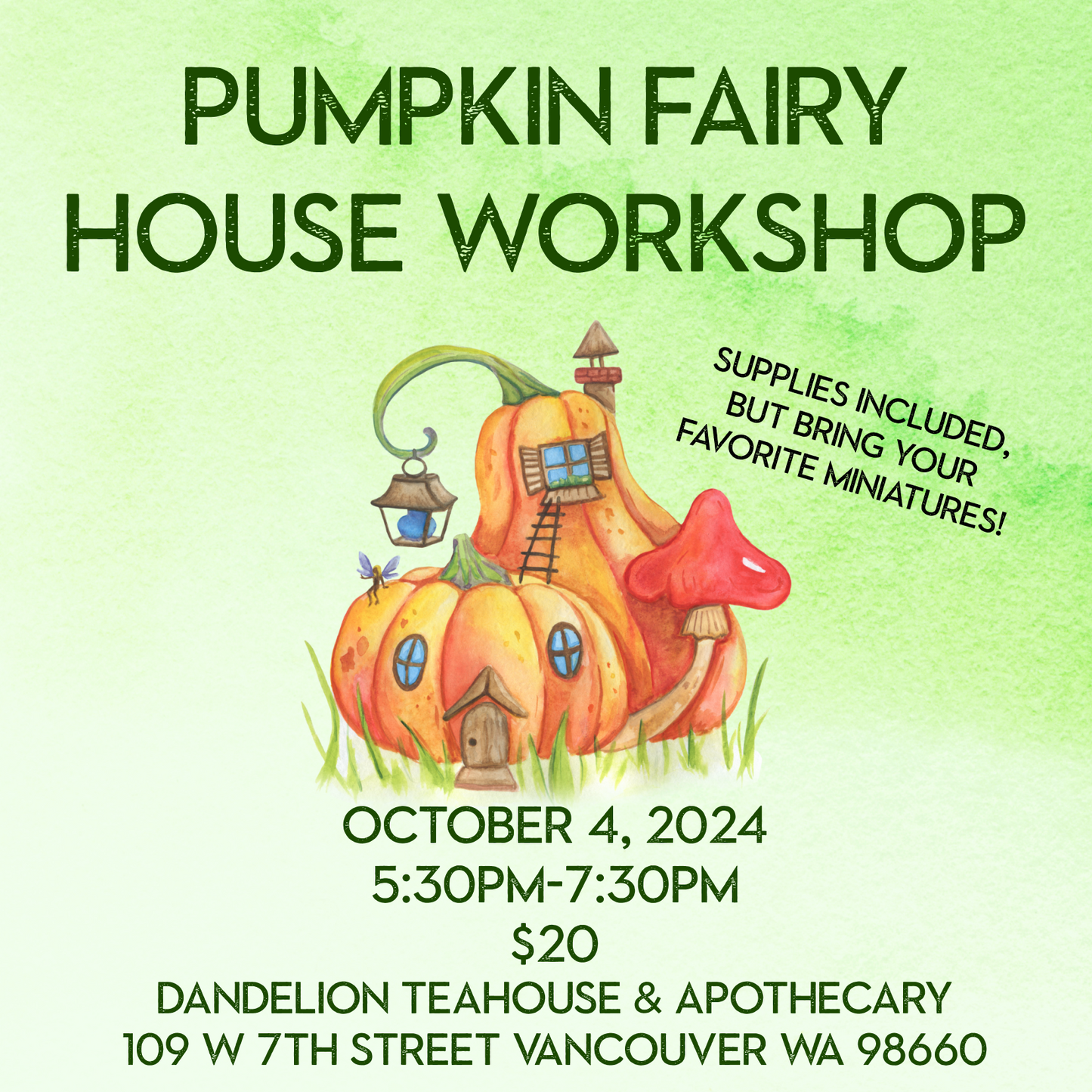 Pumpkin Fairy House Workshop